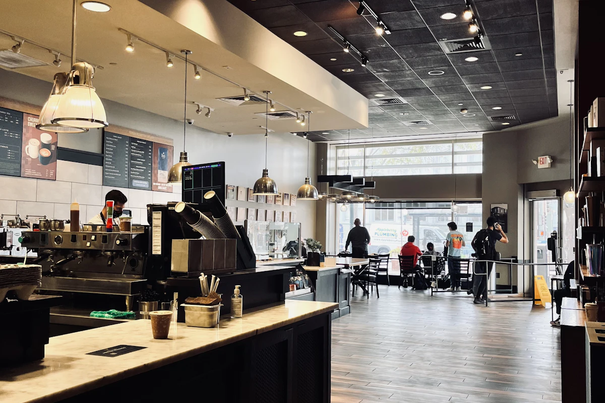 University lobby / cafe area