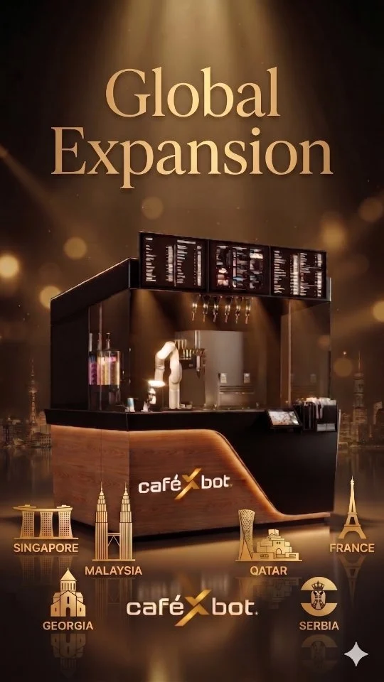 Coffee robot built for high-footfall destinations.CafeXbot is an experiential, multi-product robotic café designed to serve, engage, and attract attention.
From hot, cold, and iced coffee to ice cream and more — all delivered with precision and consistency.• Standalone kiosk or cafeteria format
• Fully customizable and brandable
• Seamlessly fits into any spacePowered by Franke, PASMO, and UFactory systems for reliable performance.
Trusted by brands like Emirates, Dell, Etisalat, ADNOC, and Reuters.
Deployed across leading destinations in Dubai and global markets.
Bring CafeXbot to your location — and elevate the experience.#cafexbot #coffeerobot #roboticcafe #businessideas #aquaventure #dubaiicerin #abudhabi #KidZaniaDubai