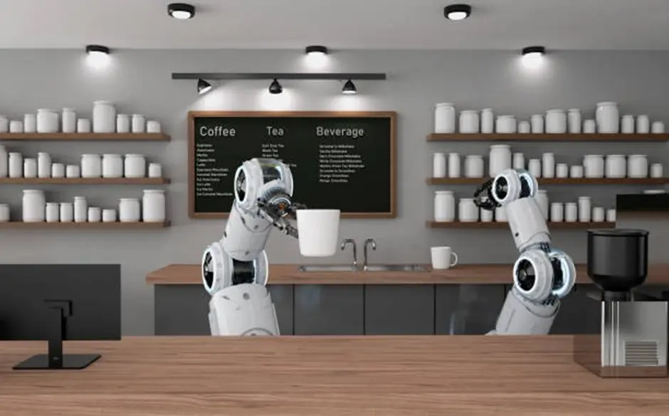 AI Robotic Cafe, Fully Automated Coffee and Beverage Kiosks AI Business Investment Ideas - Food Business Automation