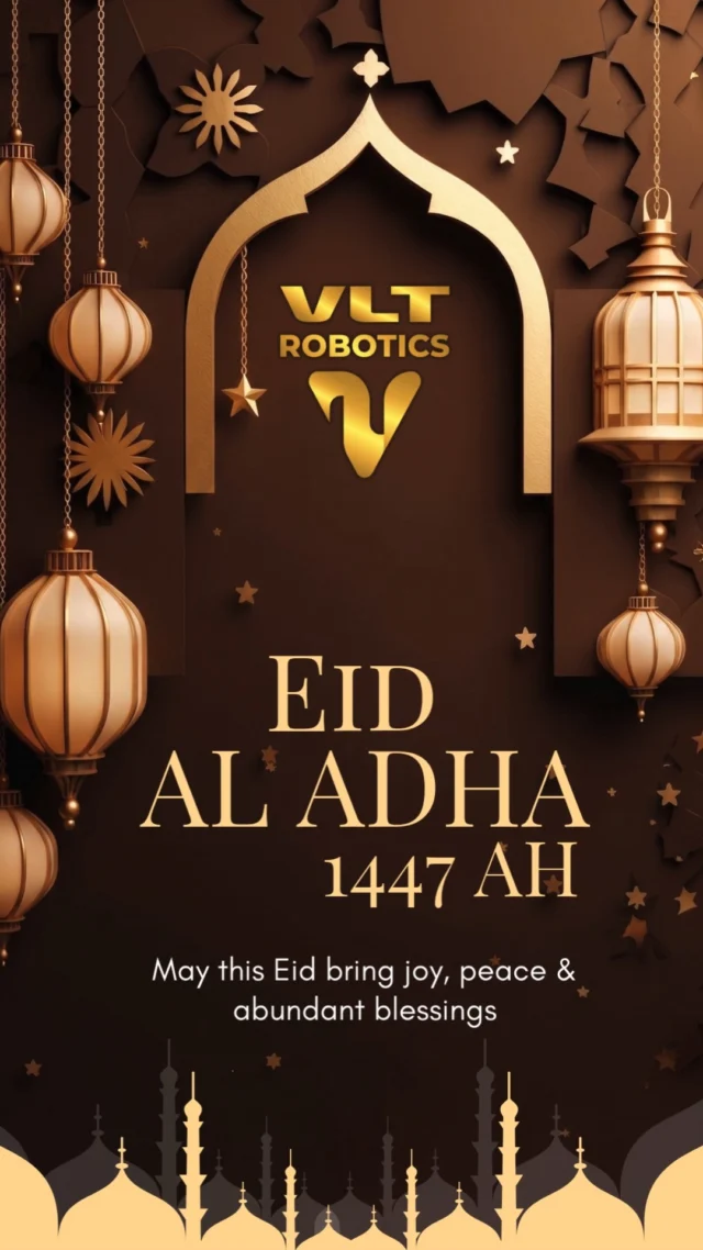 Eid Mubarak from VLT Robotics! 🌙✨As we celebrate Eid al-Adha in 1447 AH, we send our heartfelt greetings to our partners, clients, and community. May this blessed occasion bring harmony, success, and meaningful moments with your loved ones.Inspired by the values of sacrifice, generosity, and togetherness, we look ahead with renewed energy to innovate, collaborate, and grow. Here’s to shaping a future driven by technology, purpose, and shared achievements.Together, let’s create what’s next.عيد مبارك من VLT Robotics! 🌙✨بمناسبة عيد الأضحى المبارك لعام 1447هـ، نتقدم بأصدق التهاني وأطيب الأمنيات إلى شركائنا وعملائنا ومجتمعنا. نسأل الله أن يحمل هذا العيد المبارك لكم ولأحبائكم الخير والنجاح ولحظات مليئة بالمحبة والطمأنينة.وانطلاقًا من قيم التضحية والعطاء والتكاتف التي يجسدها هذا العيد، نتطلع بكل حماس إلى مواصلة الابتكار والتعاون والنمو معًا. نحو مستقبل نصنعه بالتقنية، ونقوده بالهدف، ونحققه بالإنجازات المشتركة.معًا، نصنع القادم.#EidMubarak #EidAlAdha #VLTRobotics #Robotics #Technology #Innovation #ArtificialIntelligence #AI #DigitalTransformation #FutureOfTechnology #TechInnovation #Automation #SmartTechnology #Engineering #Dubai #UAE