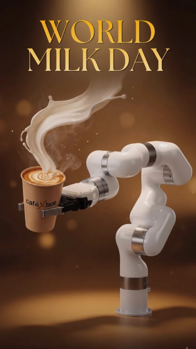 Coffee robot redefining how milk-based beverages are served.This World Milk Day, we celebrate the technology behind consistent, high-quality beverage experiences.CafeXbot is designed to support both dairy and non-dairy preferences through intelligent beverage automation.* Dual milk options — dairy and plant-based alternatives
* Consistent texture and foam quality in every serve
* Hygienic, automated dispensing system
* Built for modern customer preferences and high-footfall environmentsFrom coffee to hot chocolate and beyond —
every cup is crafted with precision.CafeXbot — built for the future of beverage experiences.#WorldMilkDay #CafeXbot #CoffeeRobot #BeverageAutomation #SmartCoffee #FoodTech #HospitalityTech #RetailInnovation #CoffeeInnovation #MilkTechnology