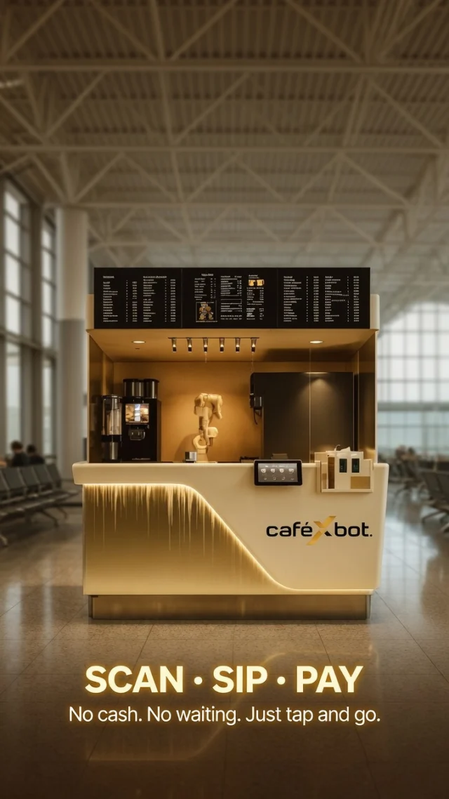 Robotic barista café that keeps up with how people pay today.
No cash. No waiting. Just tap and go.CafeXbot comes fully integrated with a modern, contactless payment system — built for speed, hygiene, and zero friction.✅ Contactless cards
✅ Apple Pay & Google Pay
✅ QR-based payments — coming soon
Faster transactions. Shorter queues. Smoother operations.For customers, it's quick and familiar. For operators, it's seamless and uninterrupted.
CafeXbot — built for convenience. Designed for today.#CafeXbot #RoboticBarista #SmartCafe #ContactlessPayments #CashlessCafe #FutureOfCoffee #AutomationInHospitality #CoffeeInnovation #TechDrivenCafe #ApplePay #GooglePay #DigitalPayments #QRPayments #RetailAutomation #CustomerExperience #CafeTechnology